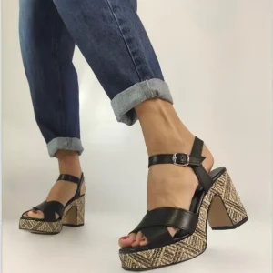 Sandalo con tacco comodo in Vera pelle SICILIA