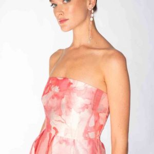 Abito corto senza spalline