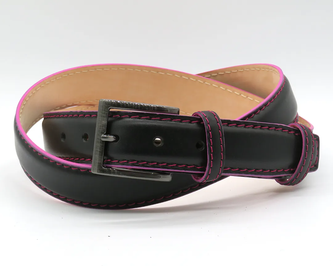 Cintura Marcapunto in pelle nera Bordo Color - immagine 7