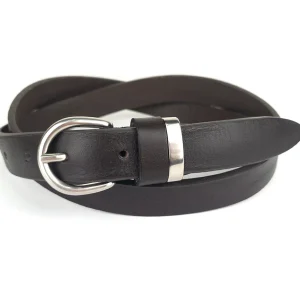 Cintura cuoio donna 2 cm color moka