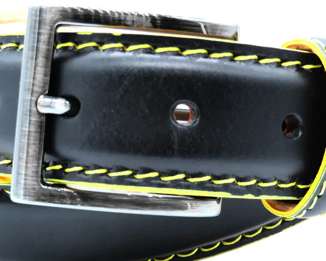 Cintura Marcapunto in pelle nera Bordo Color - immagine 4