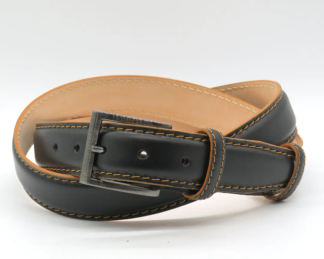 Cintura Marcapunto in pelle nera Bordo Color - immagine 6