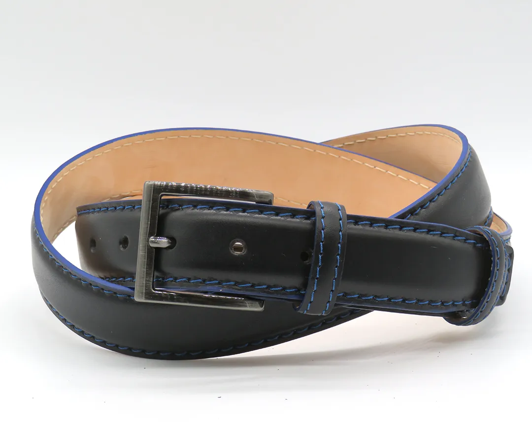 Cintura Marcapunto in pelle nera Bordo Color - immagine 5