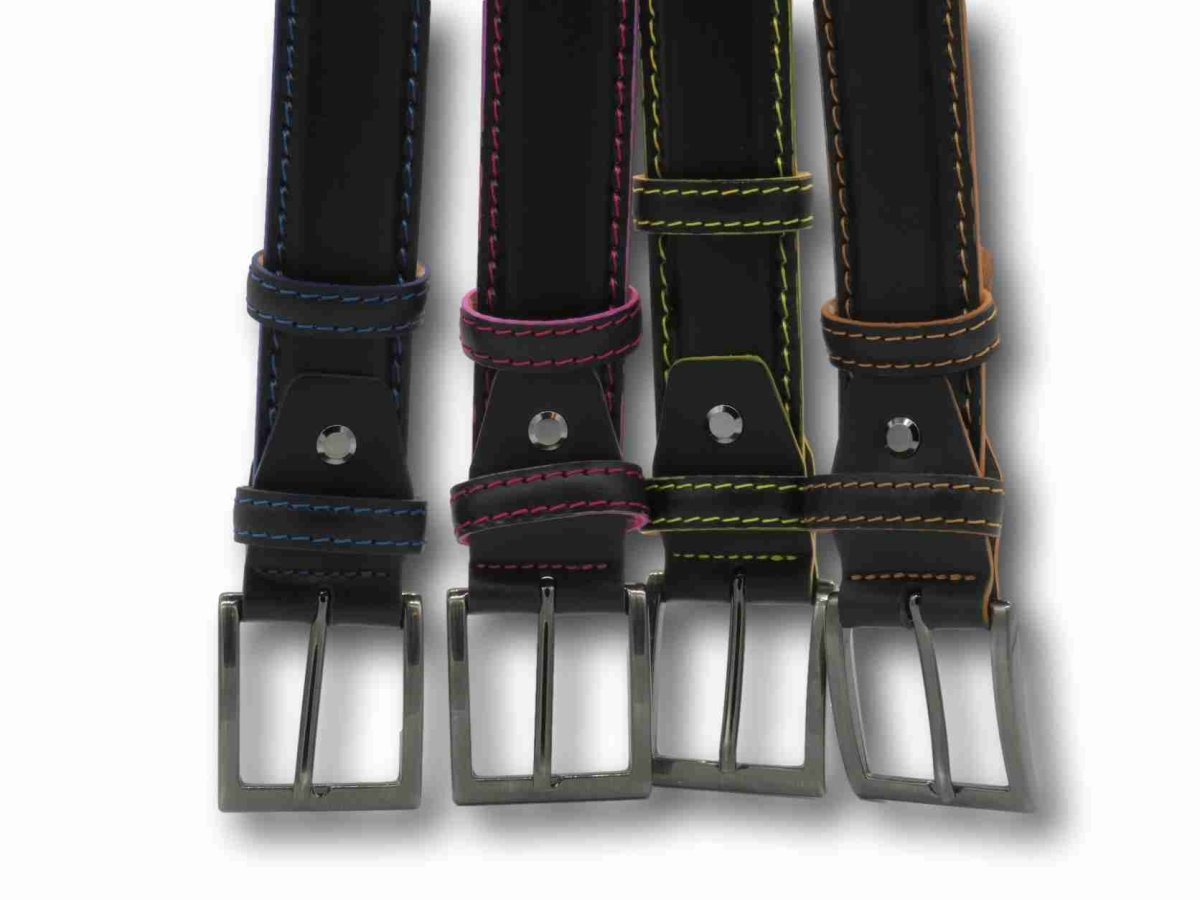 Cintura Marcapunto in pelle nera Bordo Color - immagine 8