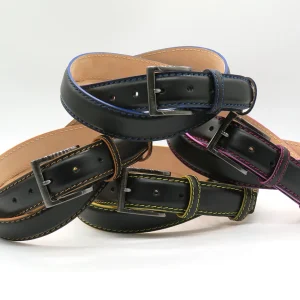 Cintura Marcapunto in pelle nera Bordo Color