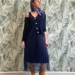 Abito plissé con cardigan SIVIGLIA