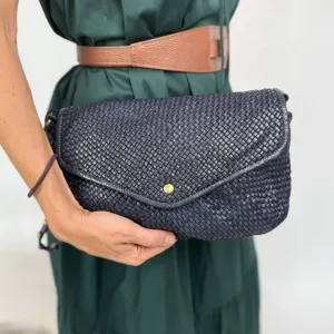 Pochette in pelle finemente intrecciata TRACY