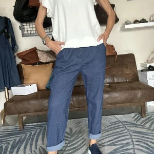 Pantalone GIO’ in tessuto leggero denim