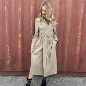 Trench in cotone con cintura