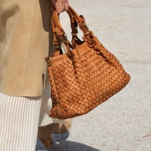 Borsa in vera pelle intrecciata DEBORINA