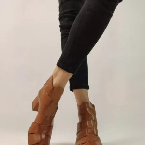 Stivaletto pelle intreccio grande LUISA