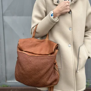 Zaino borsa in pelle intrecciata AVRIL