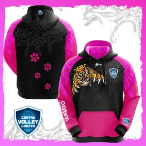 Jump Hoodie Pink - Volley Lonato 2023