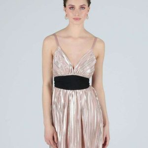 Abito Lurex corto con fiocco