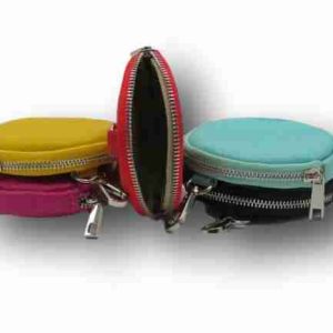 Mini Bustina Portatutto rotonda in pelle