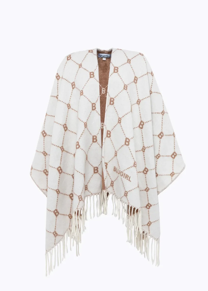 Blugirl Poncho con logo all over ecosostenibile PF4008T030014300