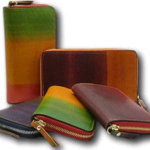 ARTE – Portafoglio Donna multicolore in Pelle dipinto a Mano