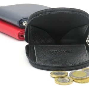Portamonete uomo/donna in pelle con zip