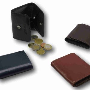 Portamonete uomo/donna in pelle con bottone