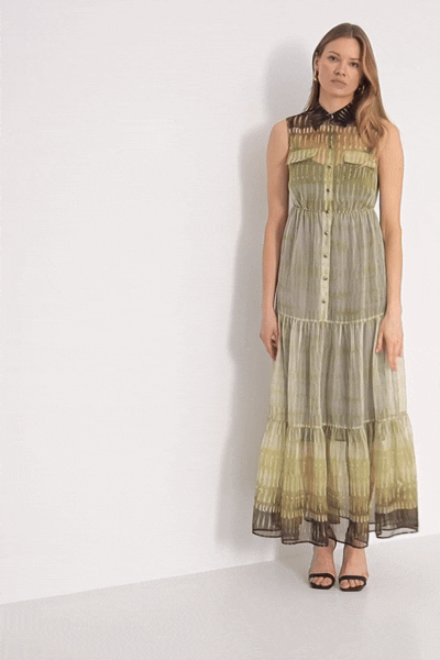 Liujo Abito chemisier in chiffon stampato ecosostenibile WA5031TS079M9549 - immagine 9